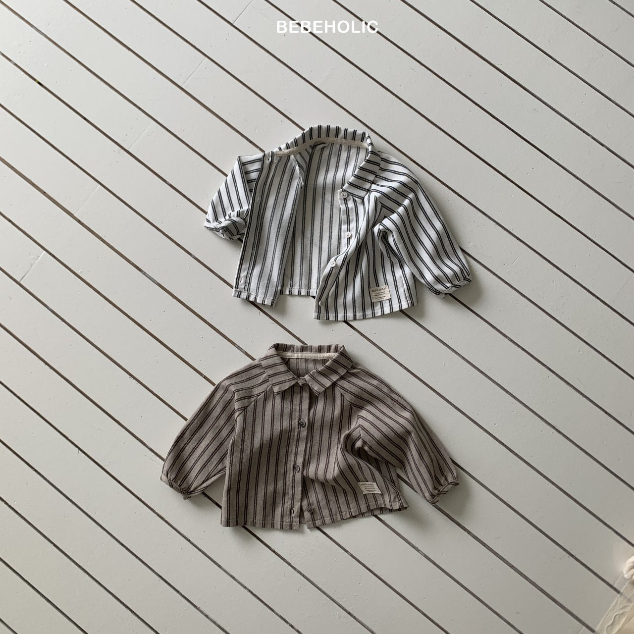 ［bebe holic］Paul raglan stripe shirt