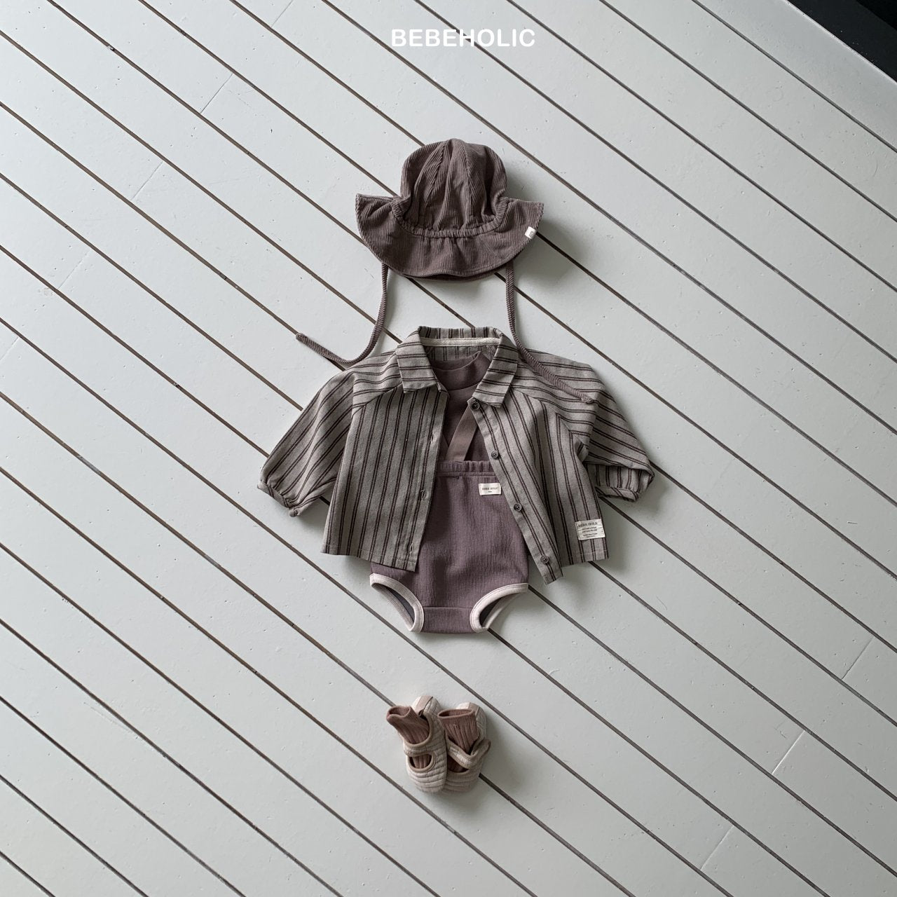 ［bebe holic］Paul raglan stripe shirt