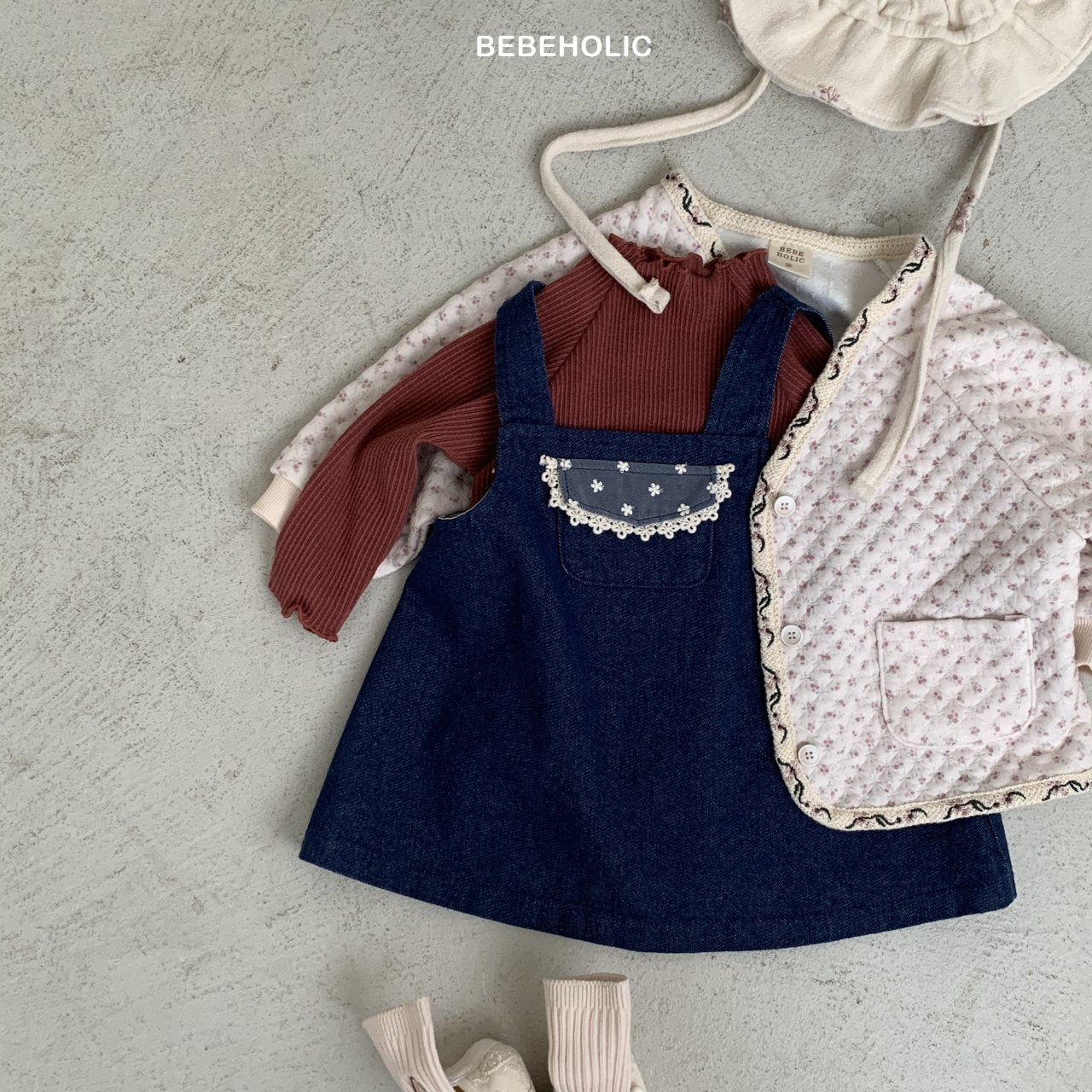 ［bebe holic］Pollin denim one-piece