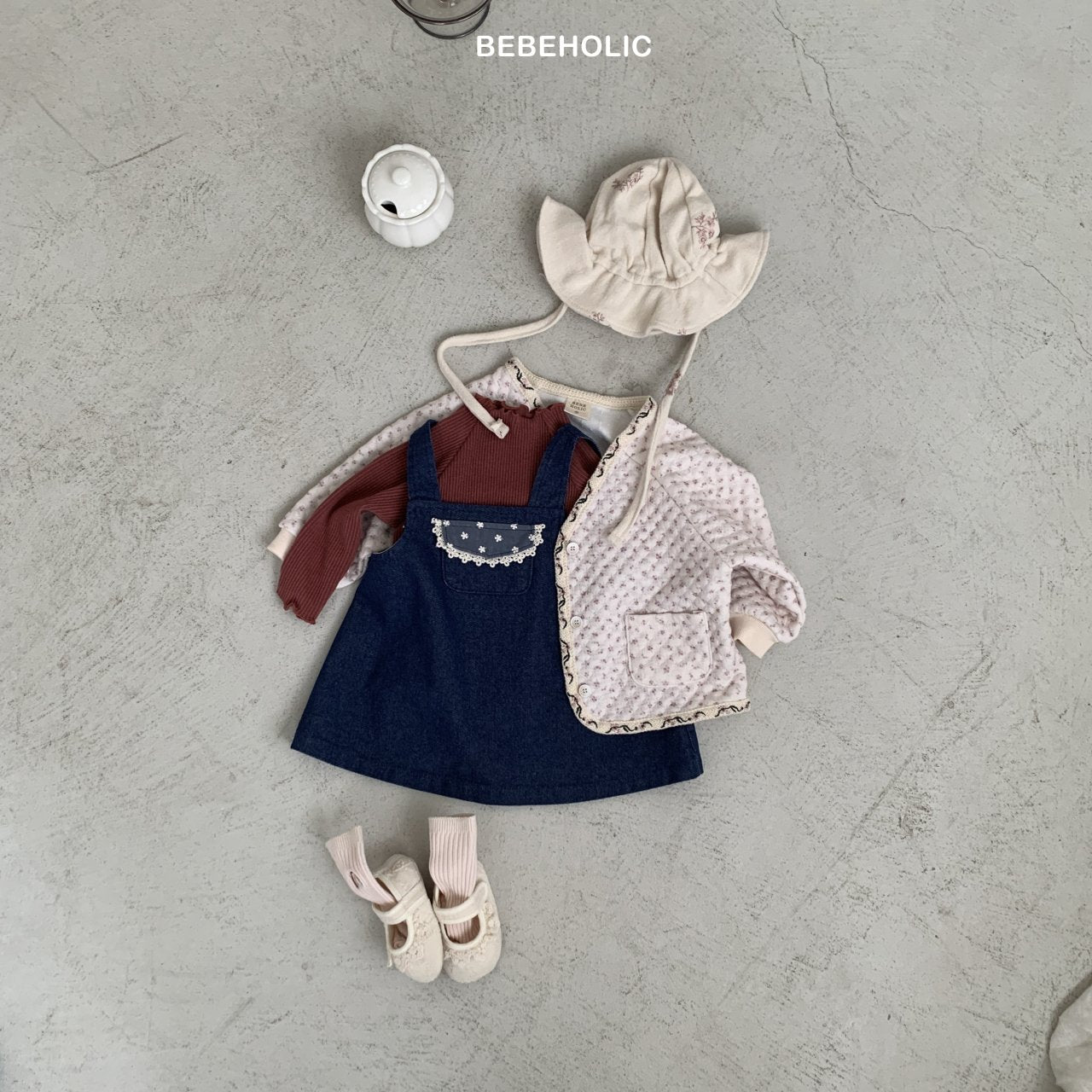 ［bebe holic］Pollin denim one-piece