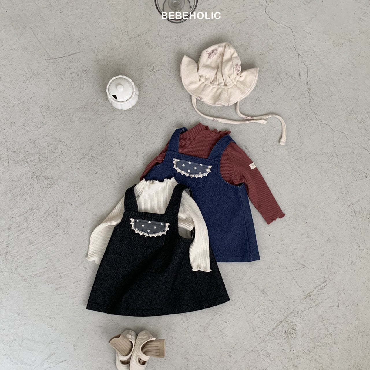 ［bebe holic］Pollin denim one-piece