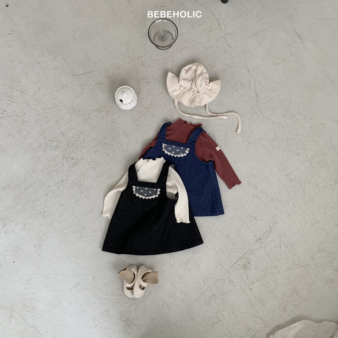 ［bebe holic］Pollin denim one-piece