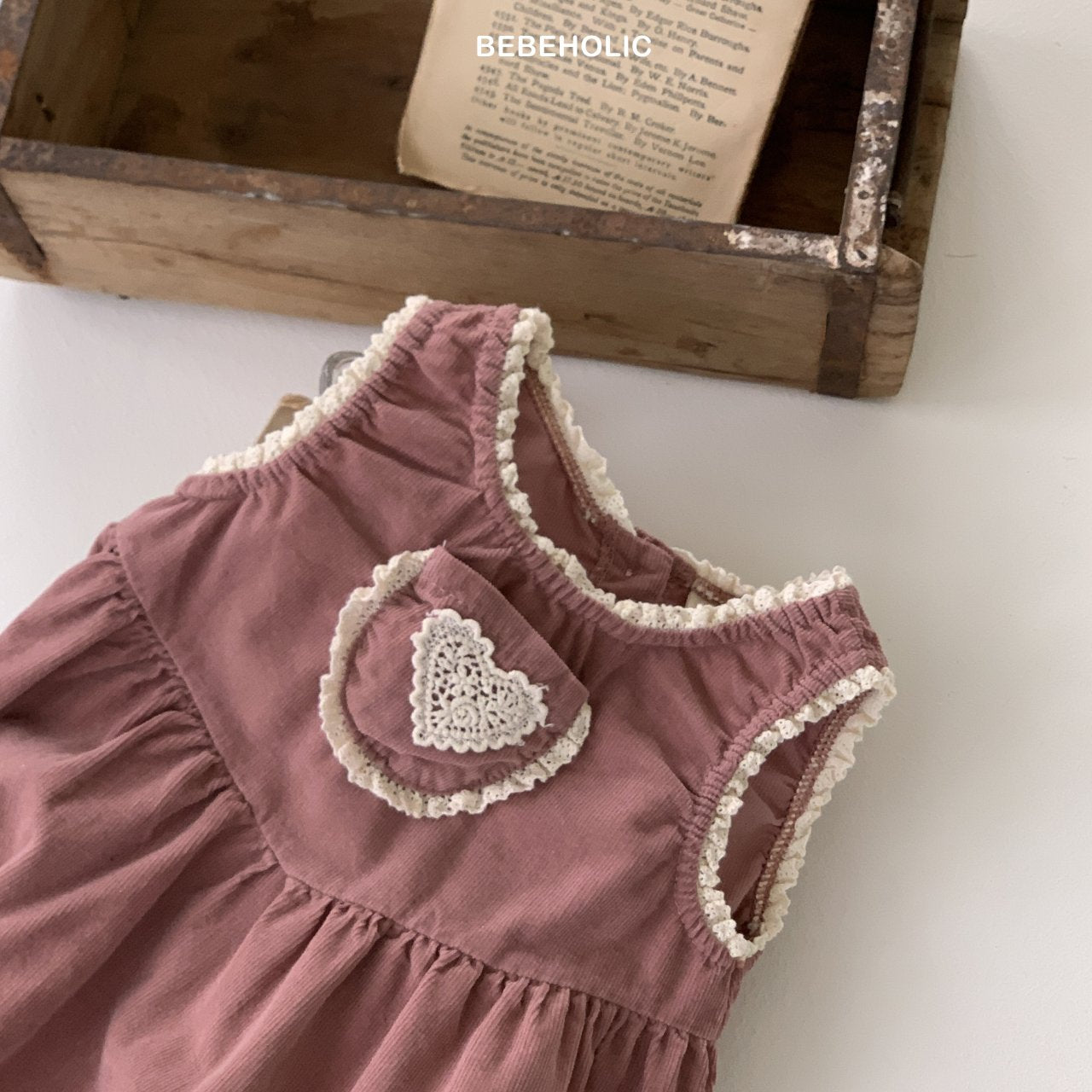 ［bebe holic］Bella heart corduroy rompers