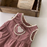 ［bebe holic］Bella heart corduroy rompers