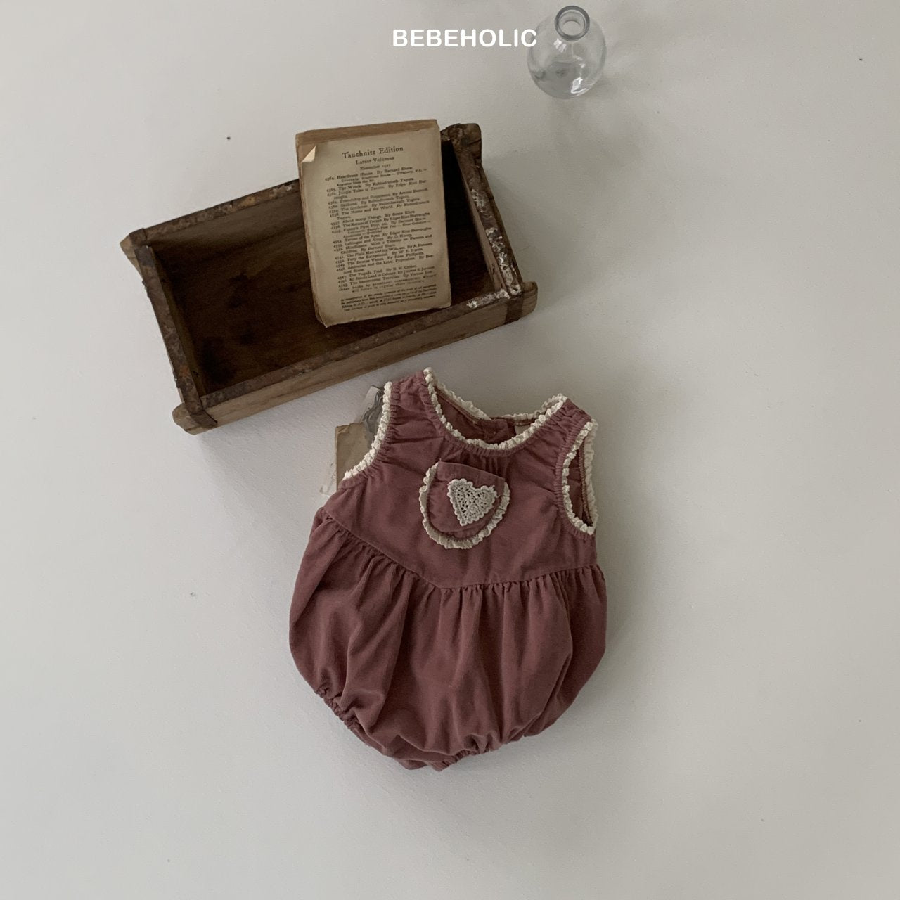［bebe holic］Bella heart corduroy rompers