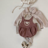 ［bebe holic］Bella heart corduroy rompers