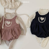 ［bebe holic］Bella heart corduroy rompers