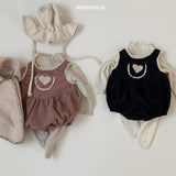 ［bebe holic］Bella heart corduroy rompers