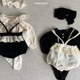 ［bebe holic］Pompon lace suspender bloomer