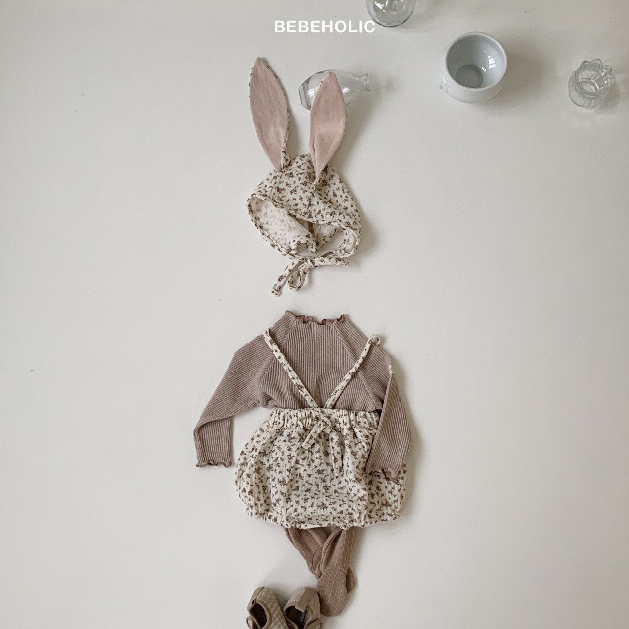 ［bebe holic］Rabbit bonnet set