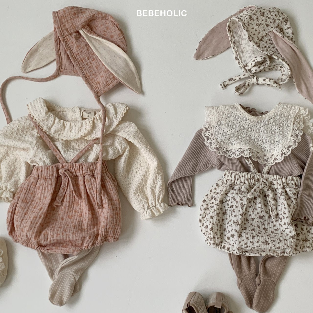 ［bebe holic］Rabbit bonnet set