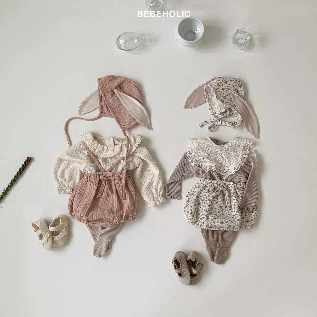 ［bebe holic］Rabbit bonnet set