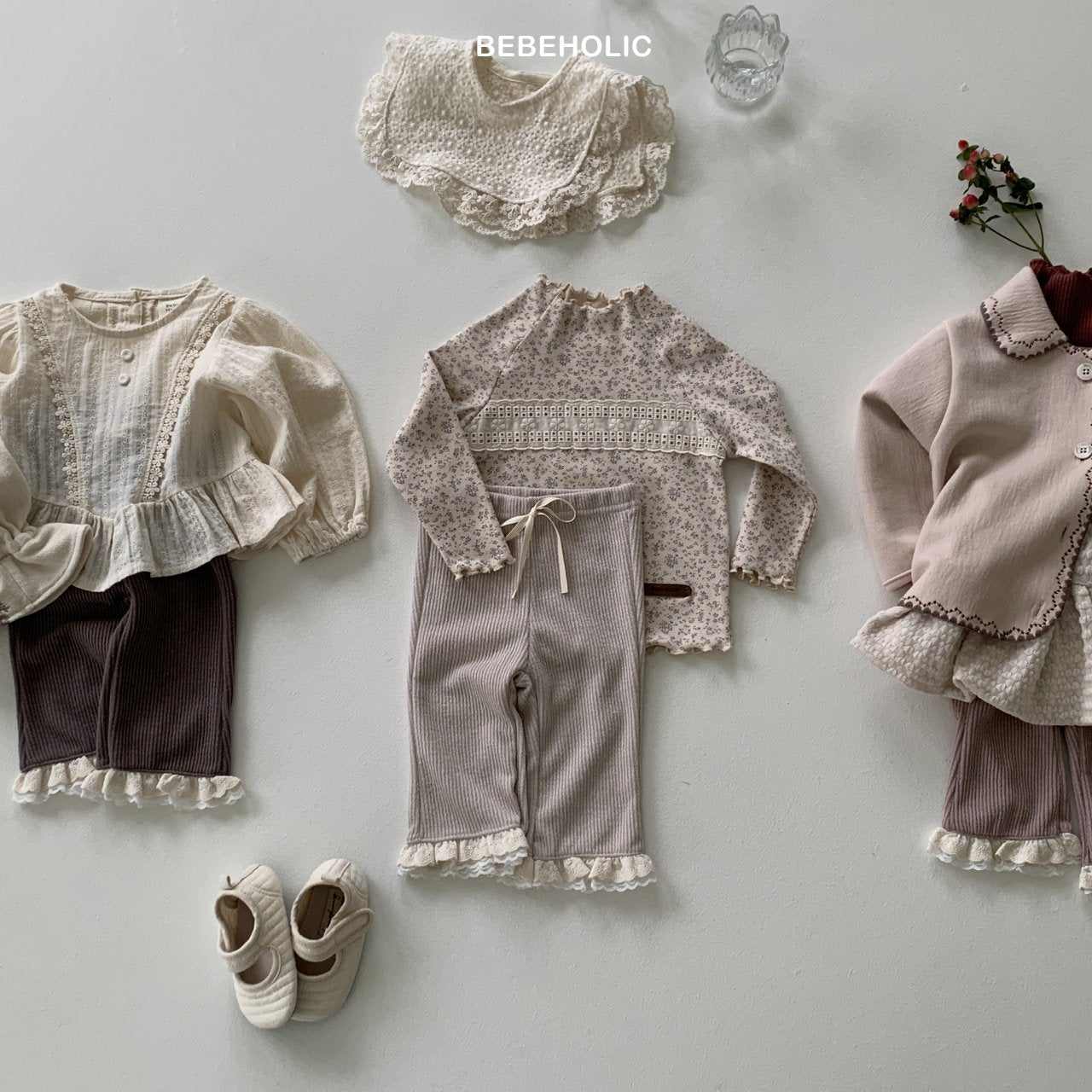 ［bebe holic］Double lace flare pants