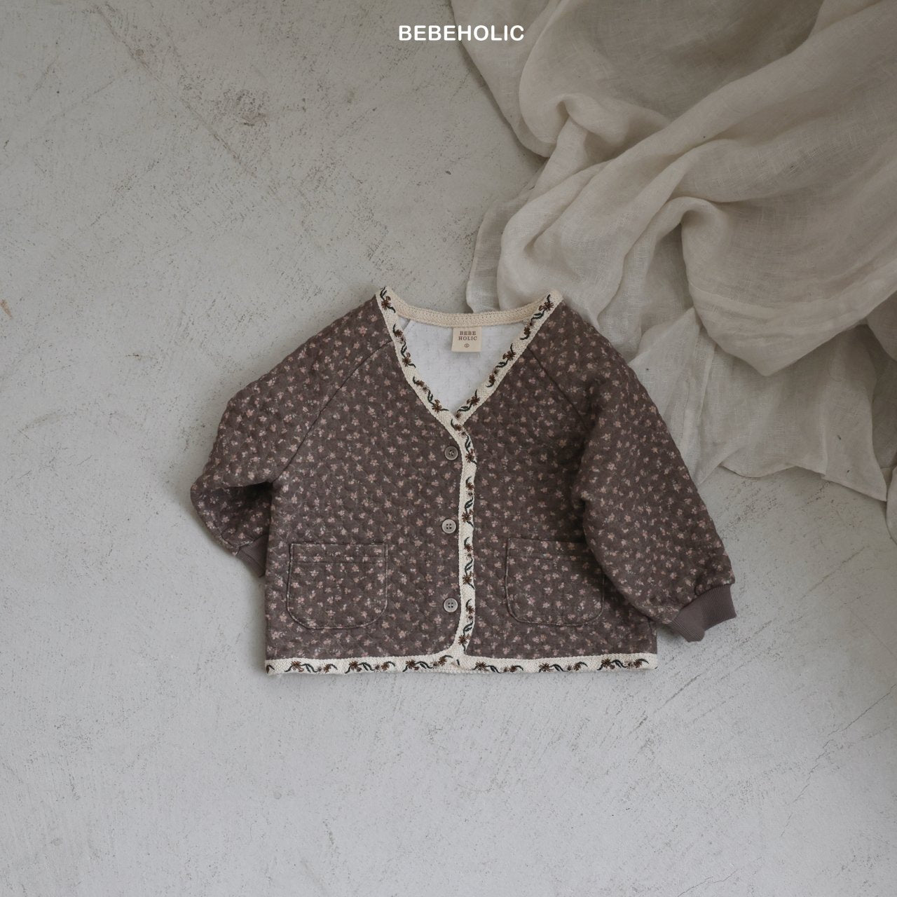 ［bebe holic］Rumi flower cardigan