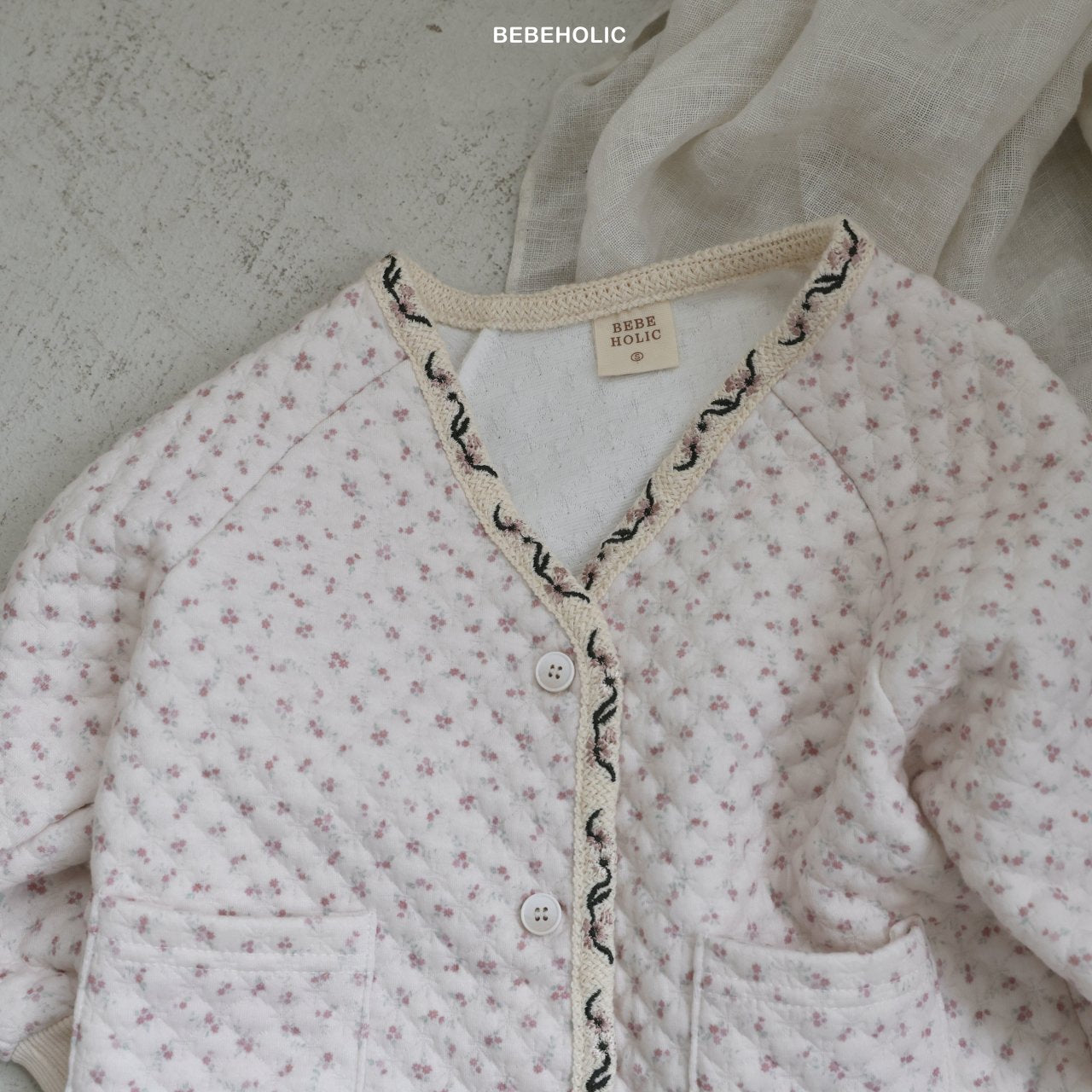 ［bebe holic］Rumi flower cardigan