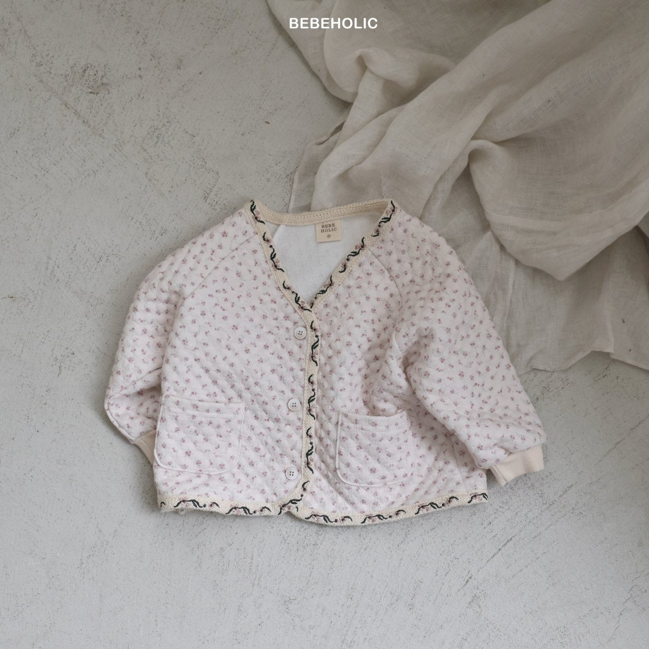 ［bebe holic］Rumi flower cardigan