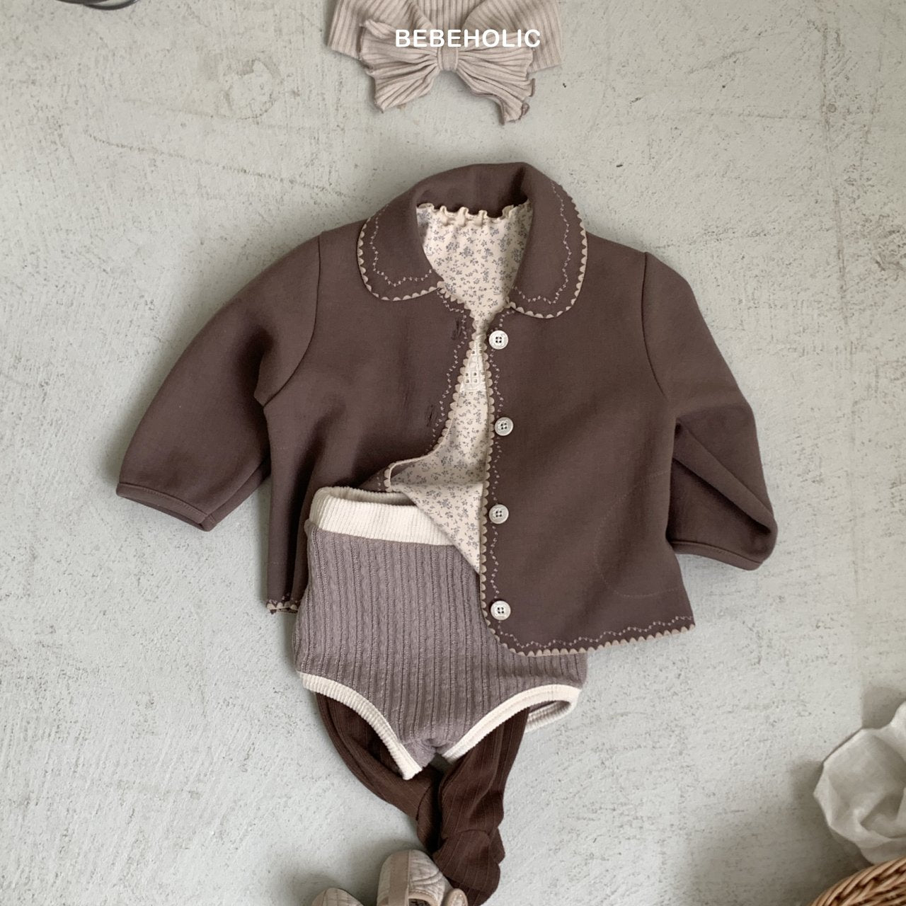 ［bebe holic］Mellow collar cardigan