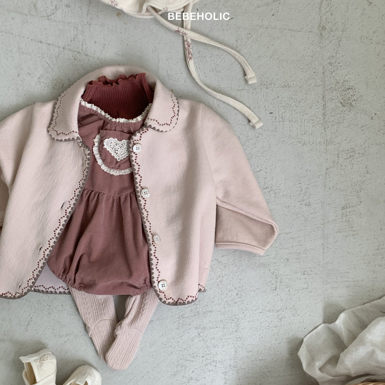 ［bebe holic］Mellow collar cardigan
