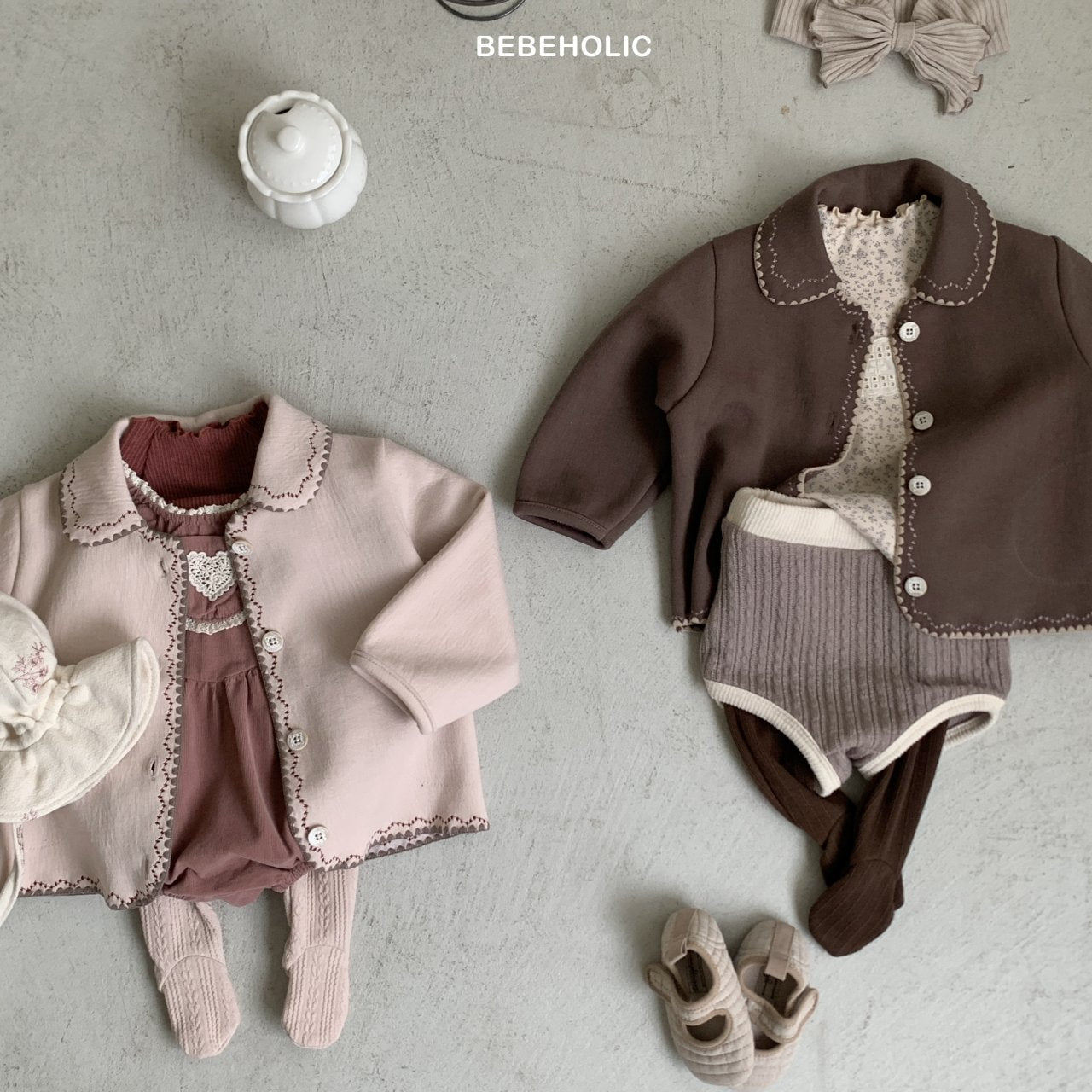 ［bebe holic］Mellow collar cardigan