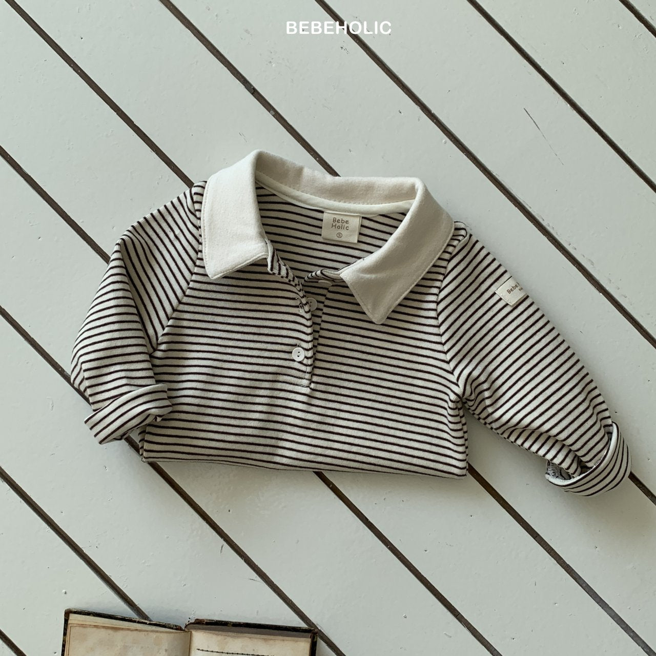 ［bebe holic］Cony stripe collar tops