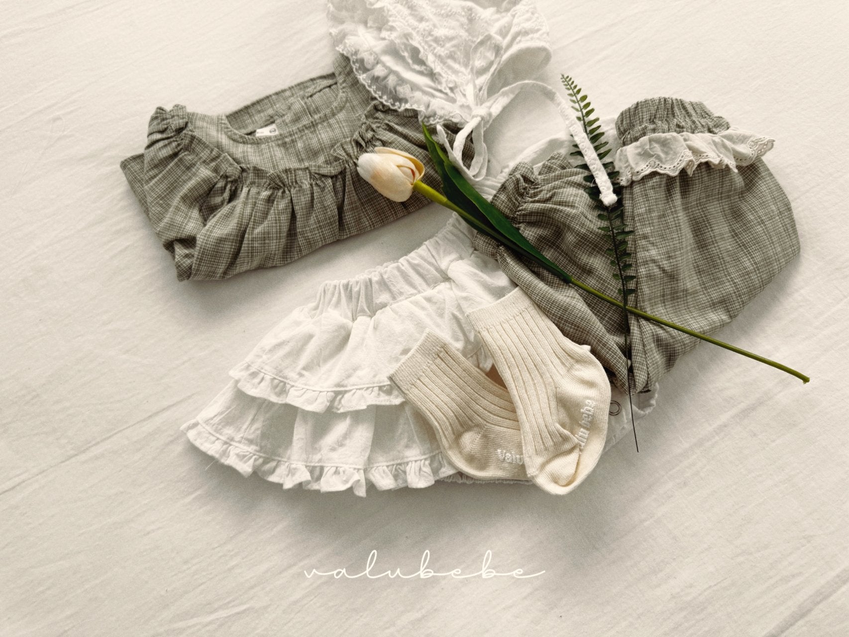 ［valubebe］Rommy frill check pants (baby)