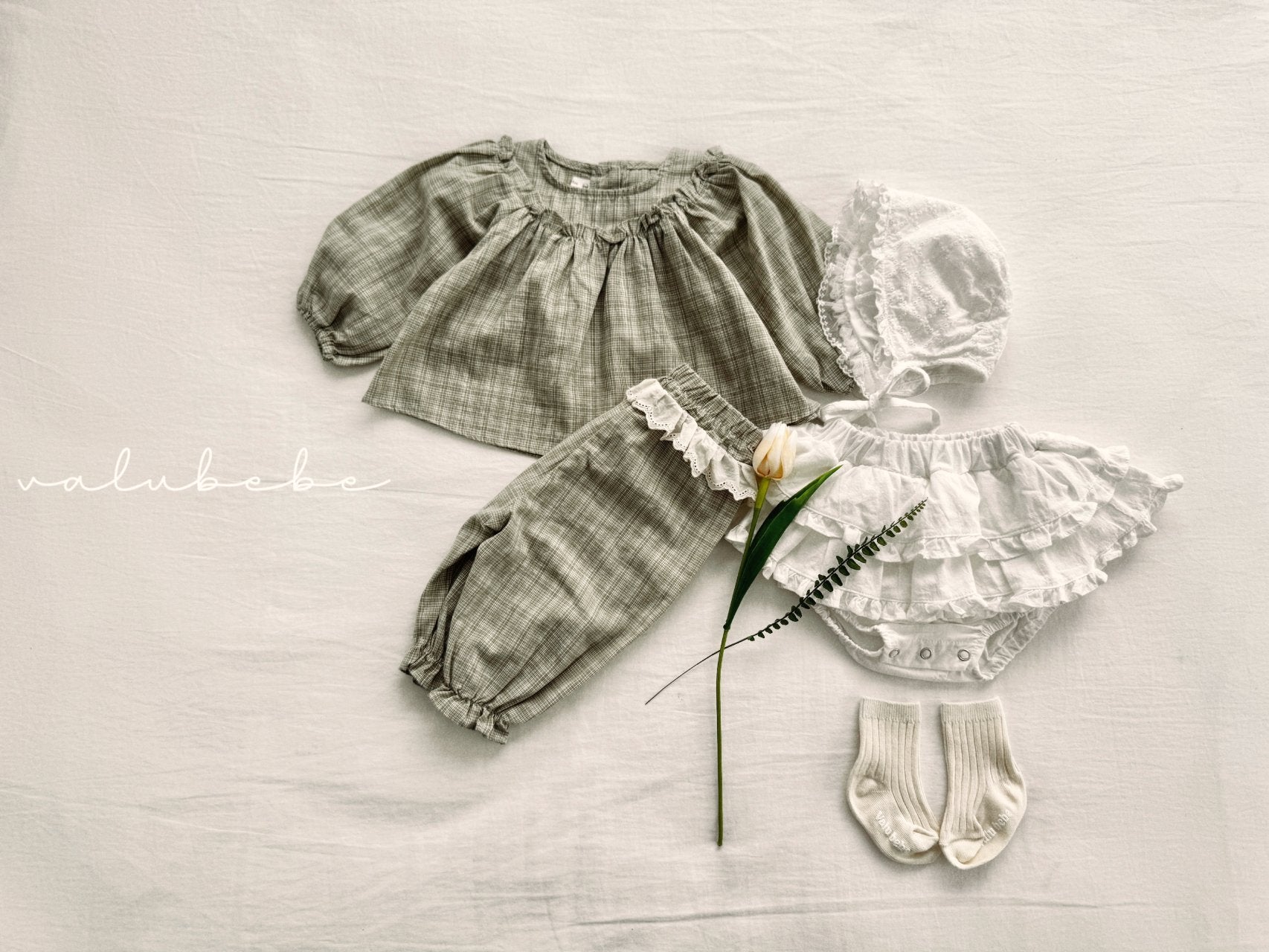 ［valubebe］Rommy frill check pants (baby)