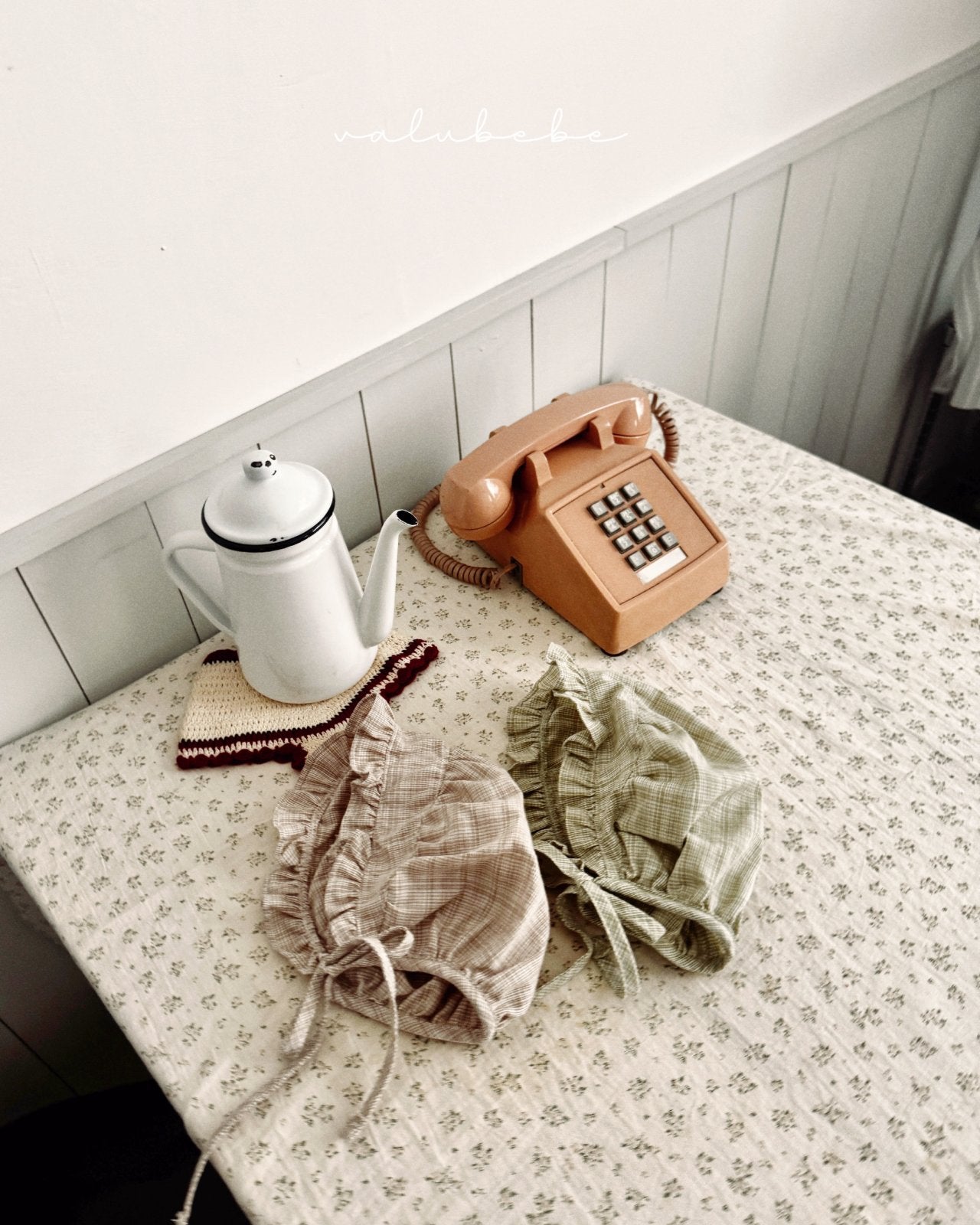 ［valubebe］Rommy frill check bonnet (baby)