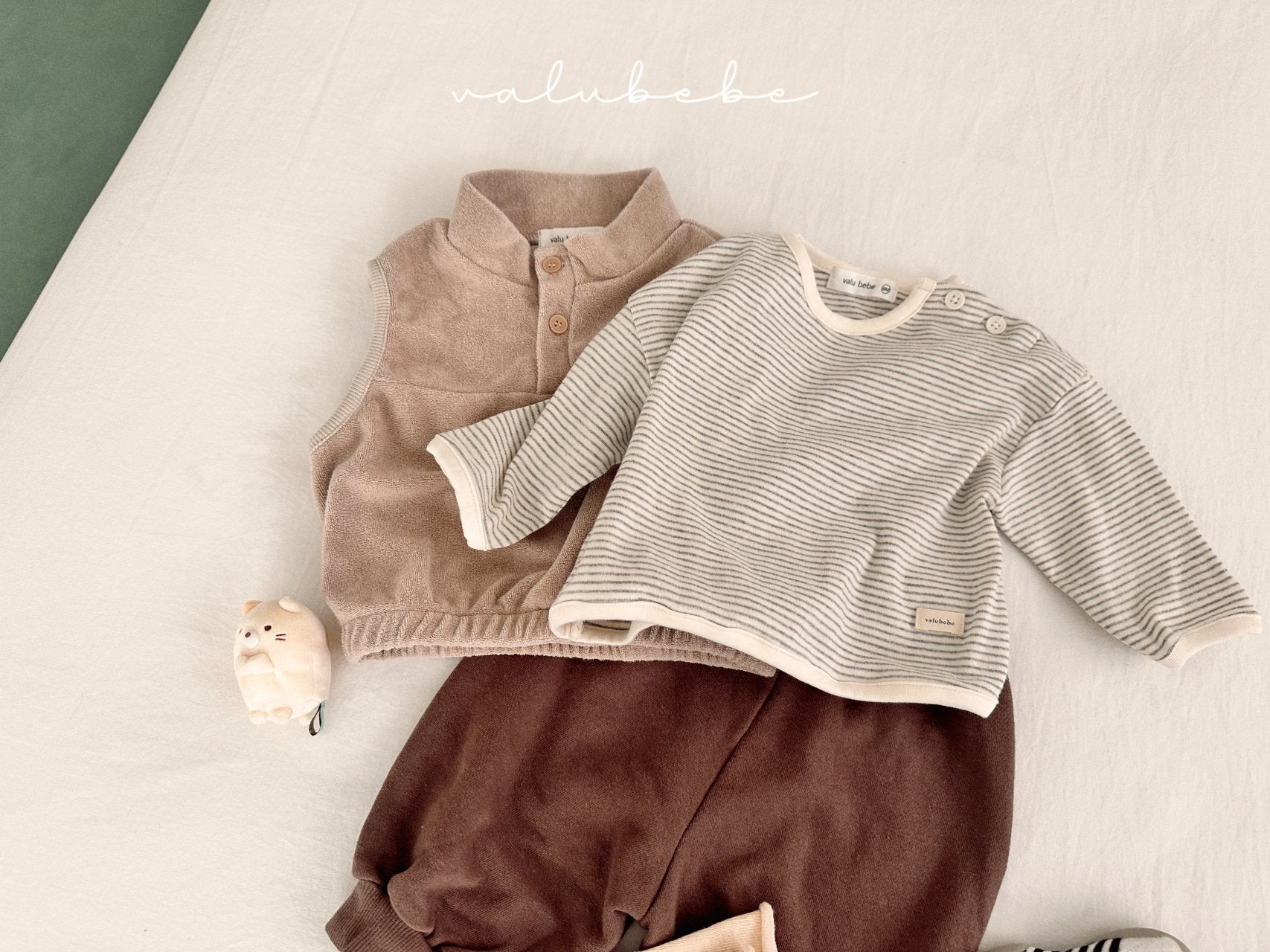 ［valubebe］Stripe button tee (baby & kids)
