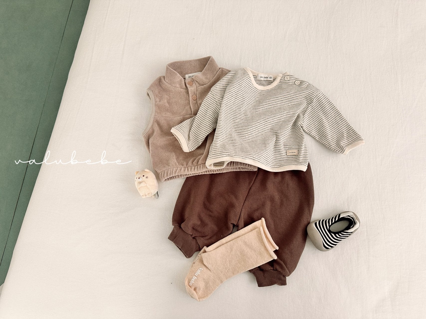 ［valubebe］Stripe button tee (baby & kids)