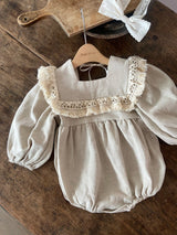 ［Anne shirley］Cozy fringe rompers