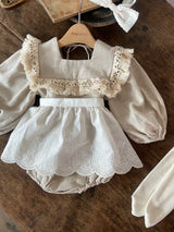 ［Anne shirley］Cozy fringe rompers