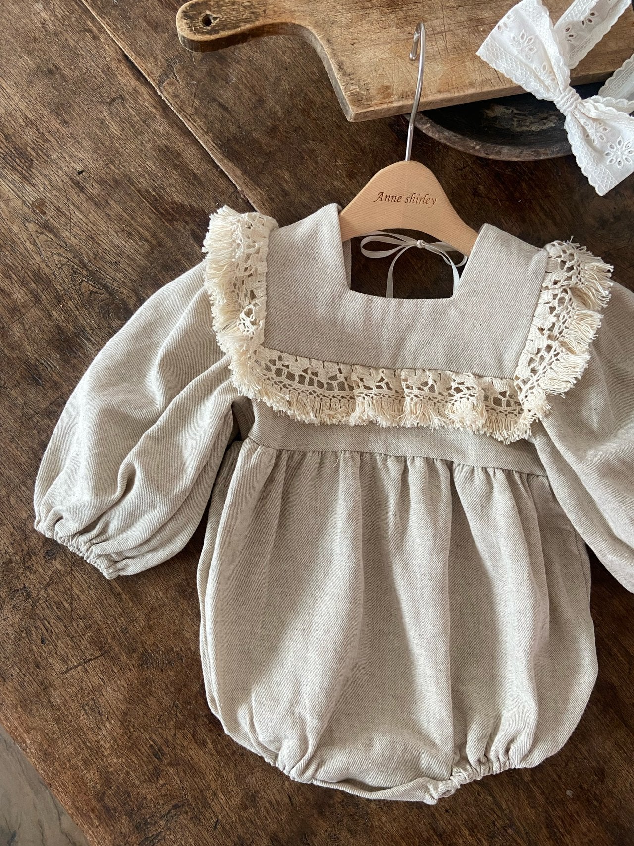 ［Anne shirley］Cozy fringe rompers
