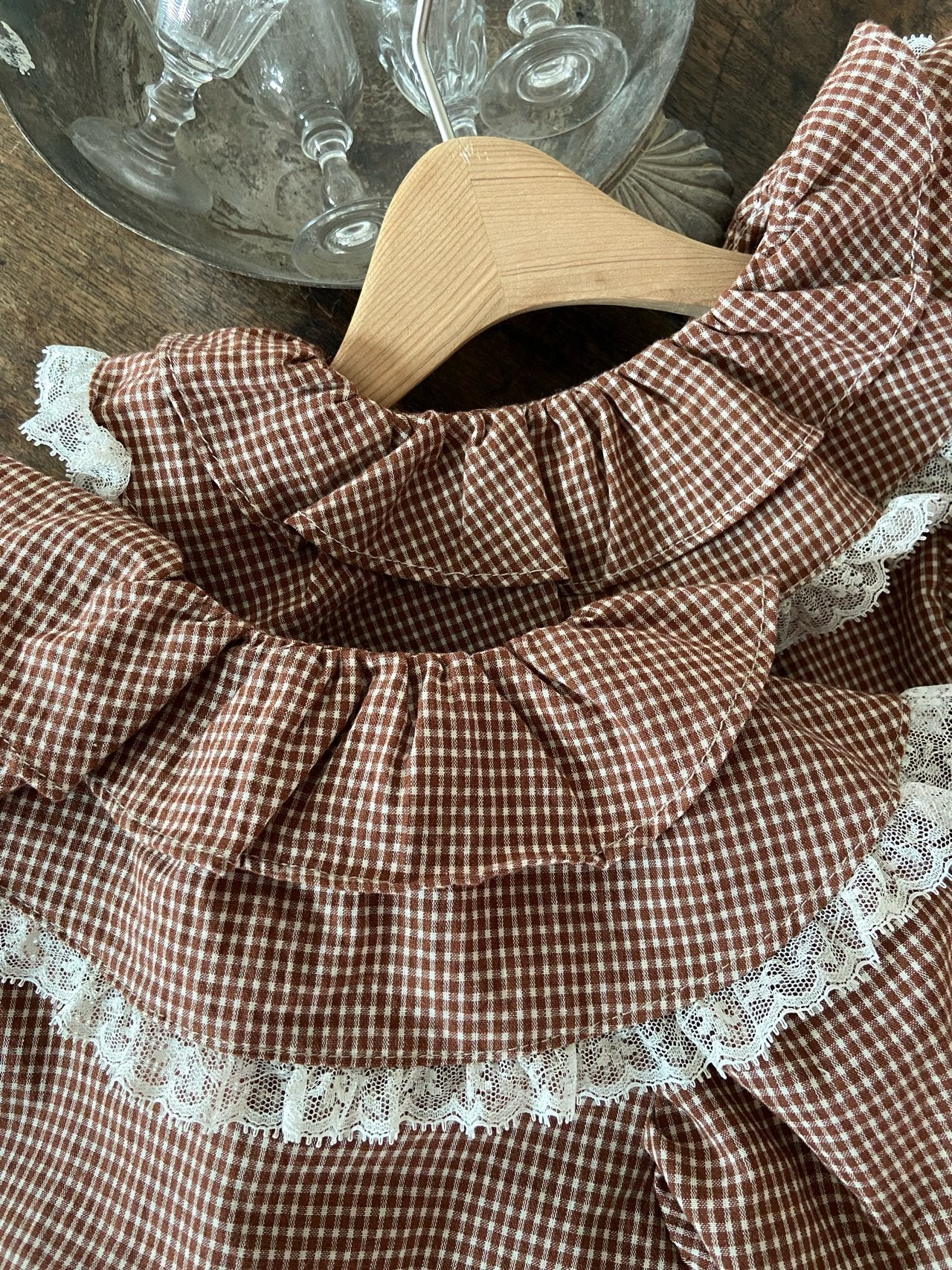 ［Anne shirley］Brush check rompers
