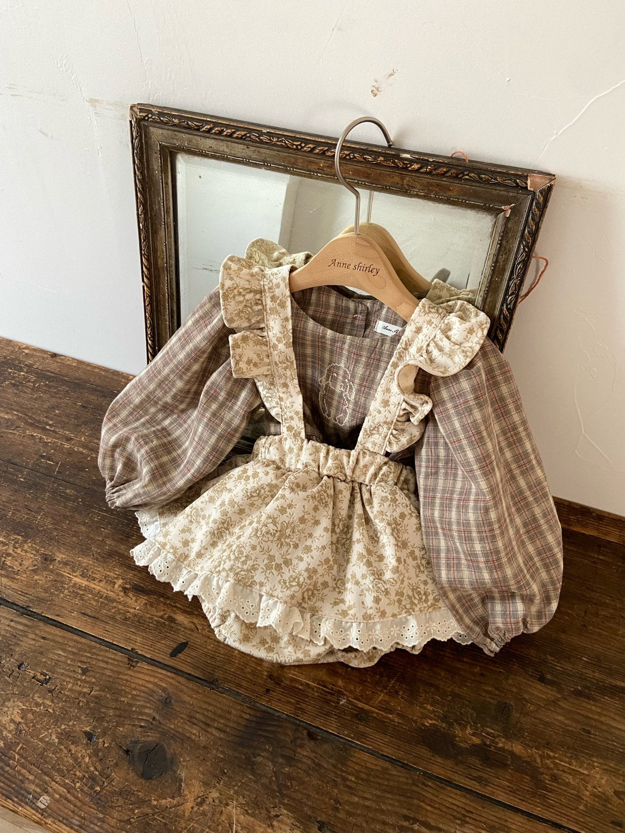 ［Anne shirley］Magenta rompers & bonnet set