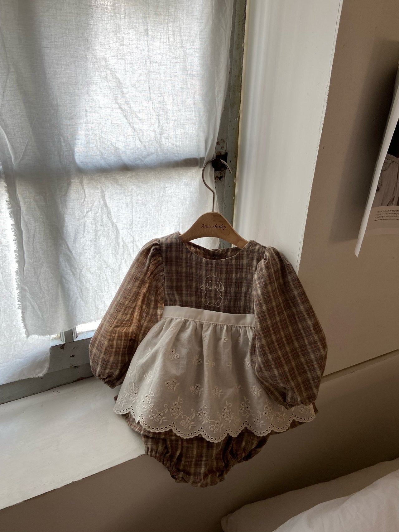 ［Anne shirley］Magenta rompers & bonnet set