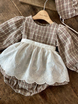 ［Anne shirley］Magenta rompers & bonnet set
