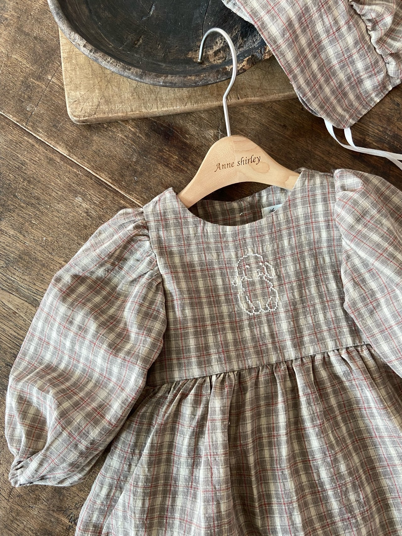 ［Anne shirley］Magenta rompers & bonnet set