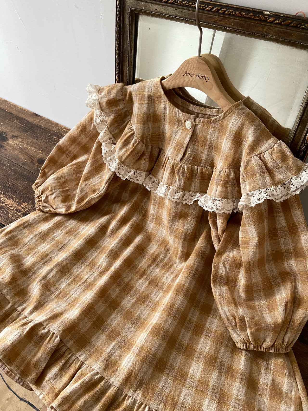 ［Anne shirley］Leman check one-piece