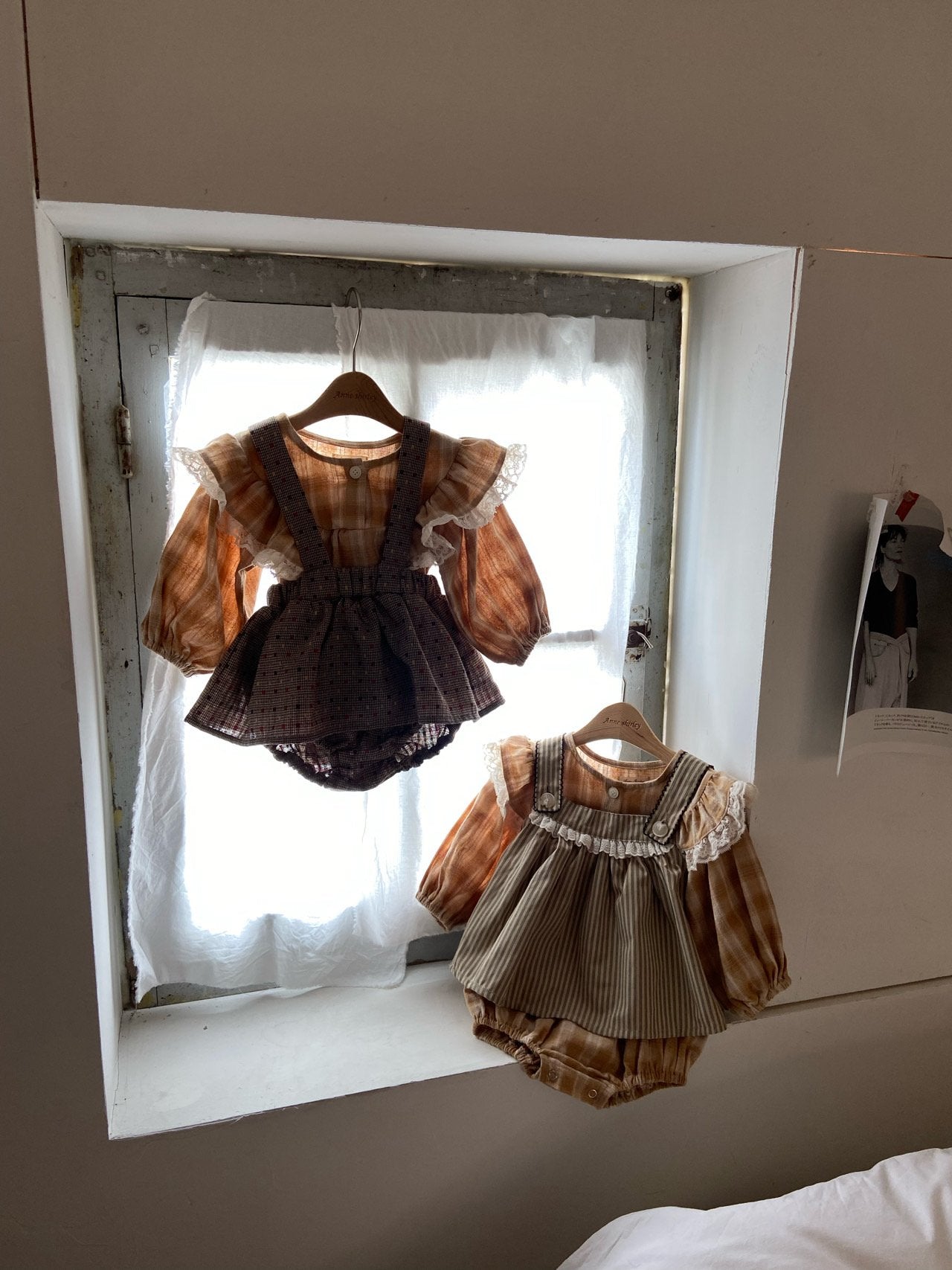 ［Anne shirley］Hiena check rompers
