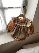 ［Anne shirley］Hiena check rompers