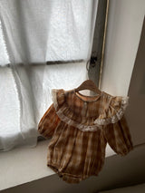 ［Anne shirley］Hiena check rompers