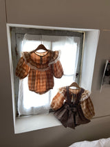 ［Anne shirley］Hiena check rompers