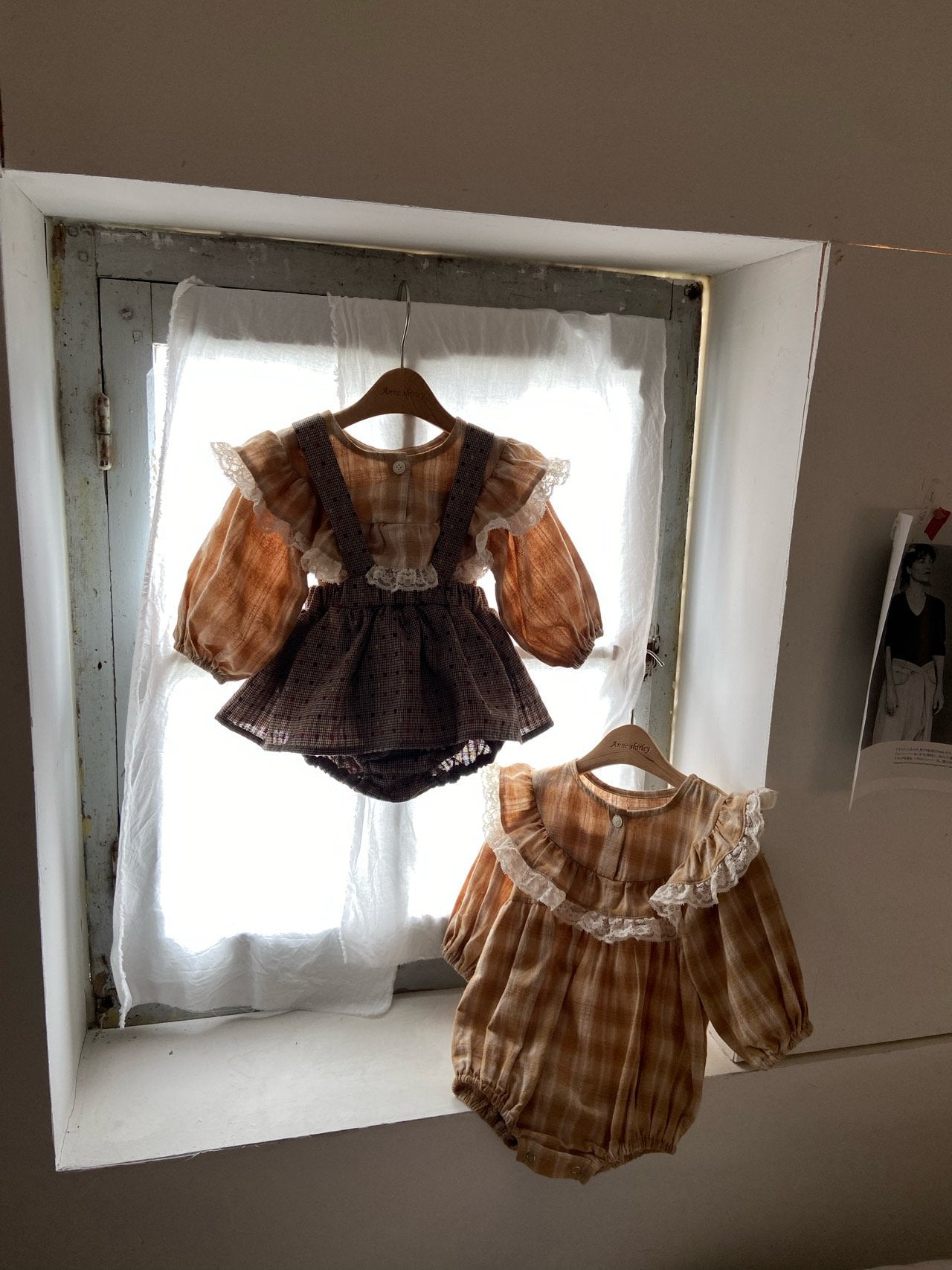 ［Anne shirley］Hiena check rompers