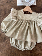 ［Anne shirley］Dot frill blouse & bloomer set