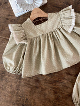 ［Anne shirley］Dot frill blouse & bloomer set