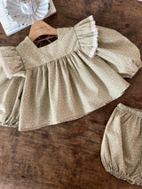 ［Anne shirley］Dot frill blouse & bloomer set