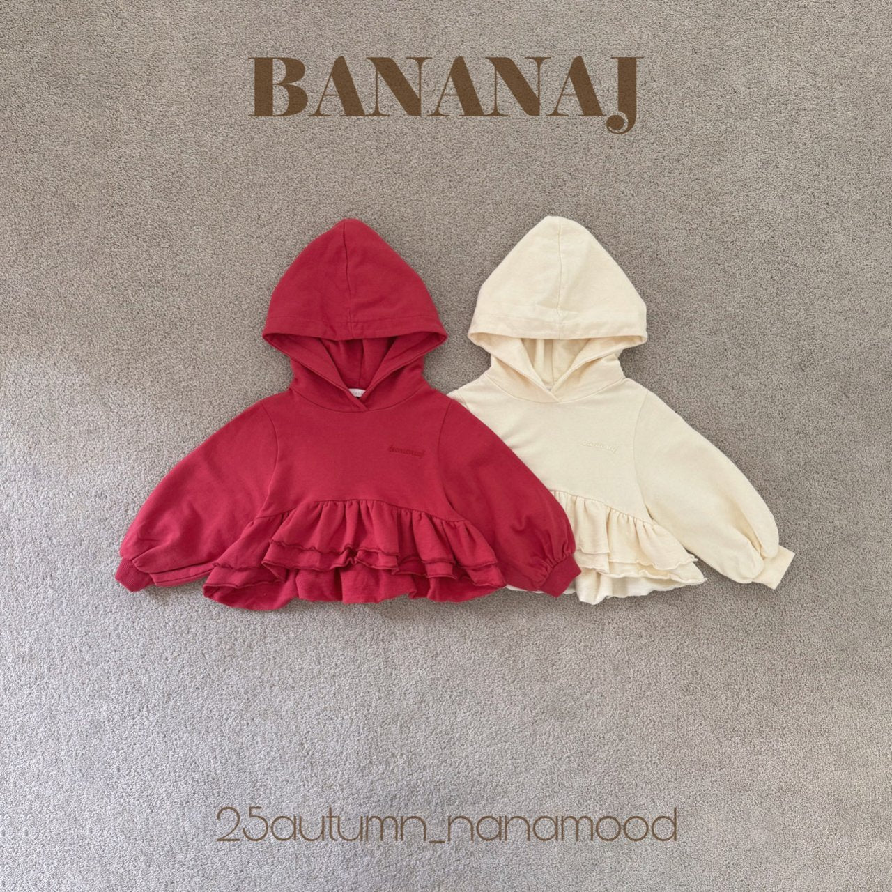 ［BANANAJ］Moana frill hoodie
