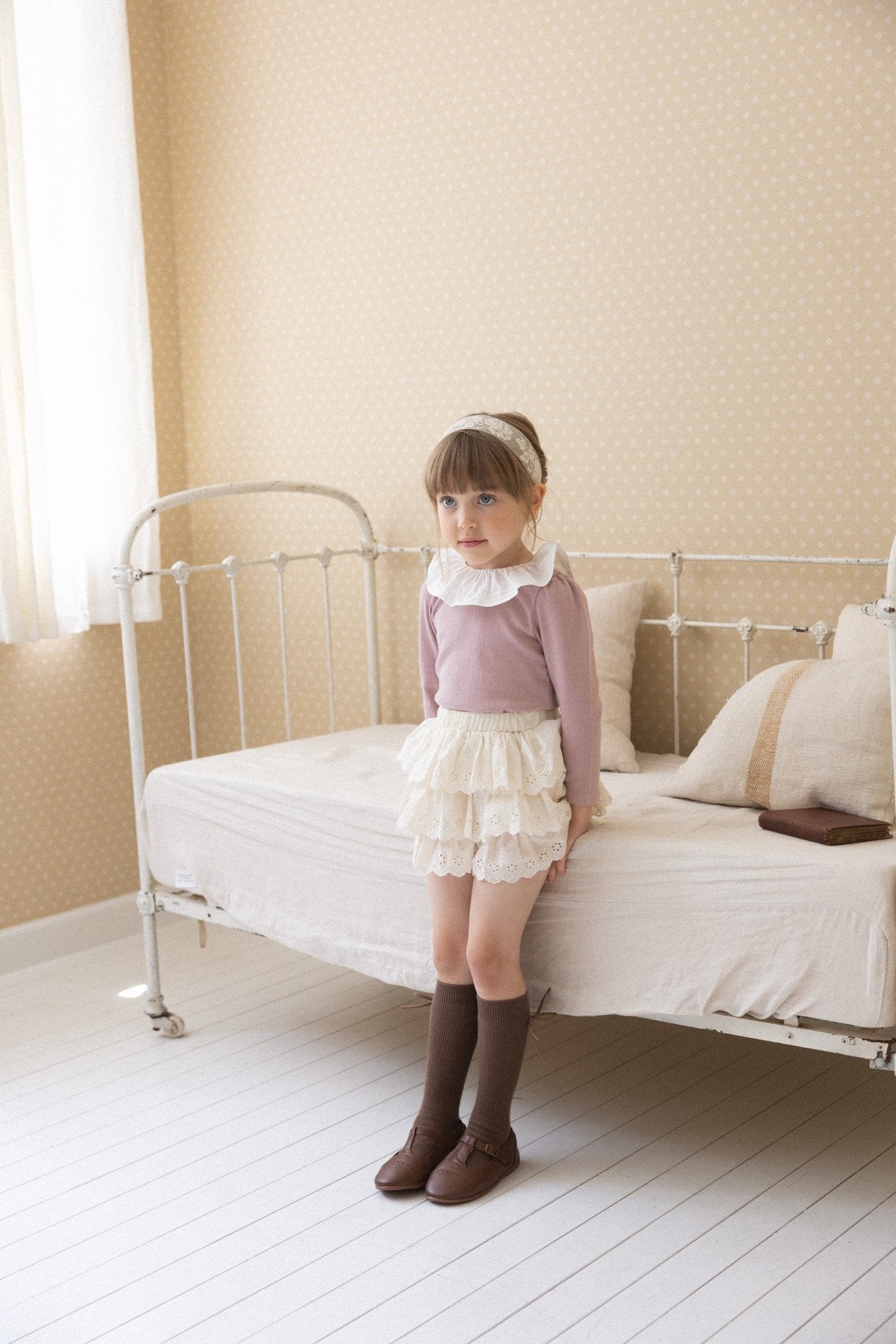 ［perrobebe］Hanna Tuck Frill Tee