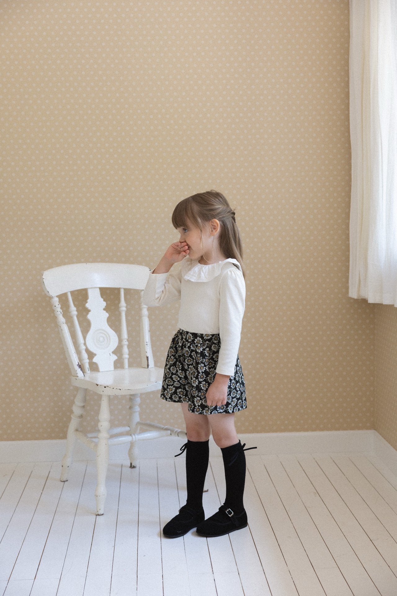 ［perrobebe］Hanna Tuck Frill Tee
