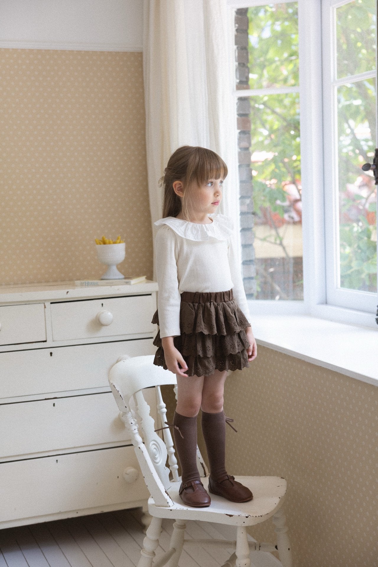 ［perrobebe］Hanna Tuck Frill Tee